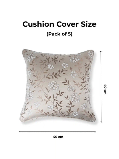 Floral Design Cushion Covers Soft Polyester (Set of 5)