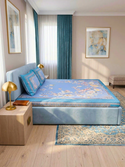 Bella Cotton Digital Motifs Queen Size Bedsheet Set (300 TC)