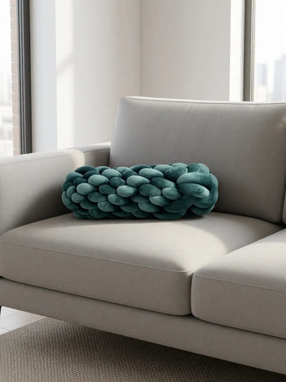 Knotted Bolster Cushion Pillow – Soft Decorative Support for Sofa & Bed