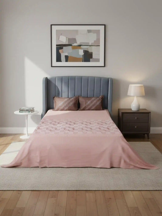 Soft Feel, Abstract King Bed Sheet Set with 2 Pillow Cases – 100% Cotton (300 TC)