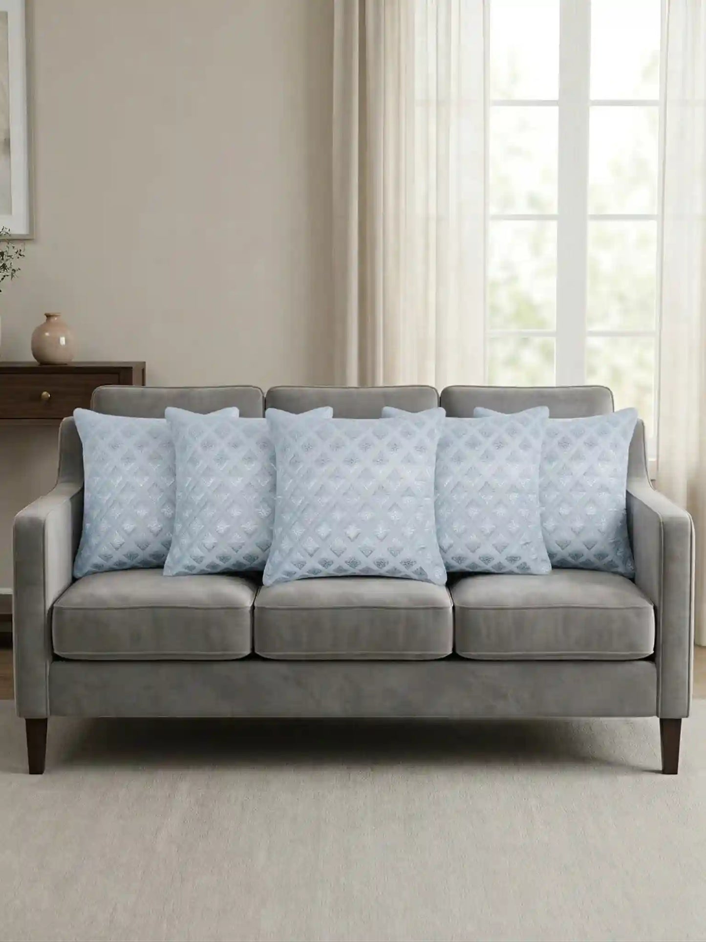 Printed Cushion Covers with Concealed Zipper (Set of 5)