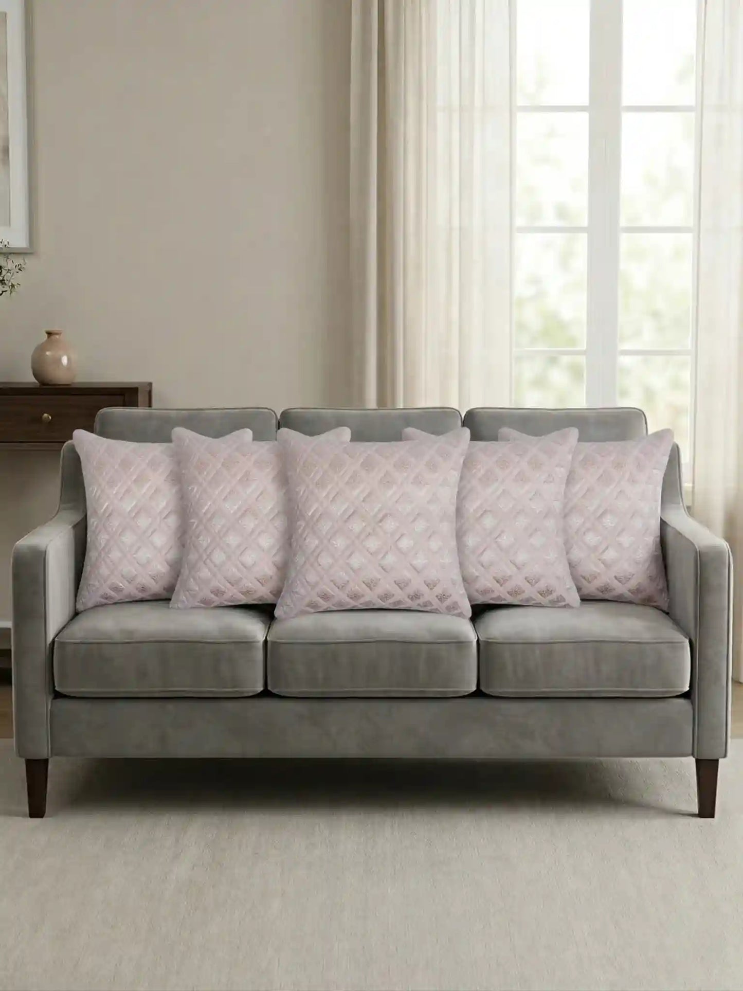 Printed Cushion Covers with Concealed Zipper (Set of 5)