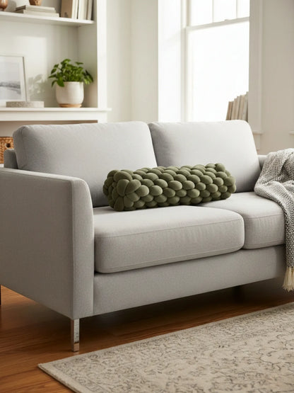 Knotted Bolster Cushion Pillow – Soft Decorative Support for Sofa & Bed