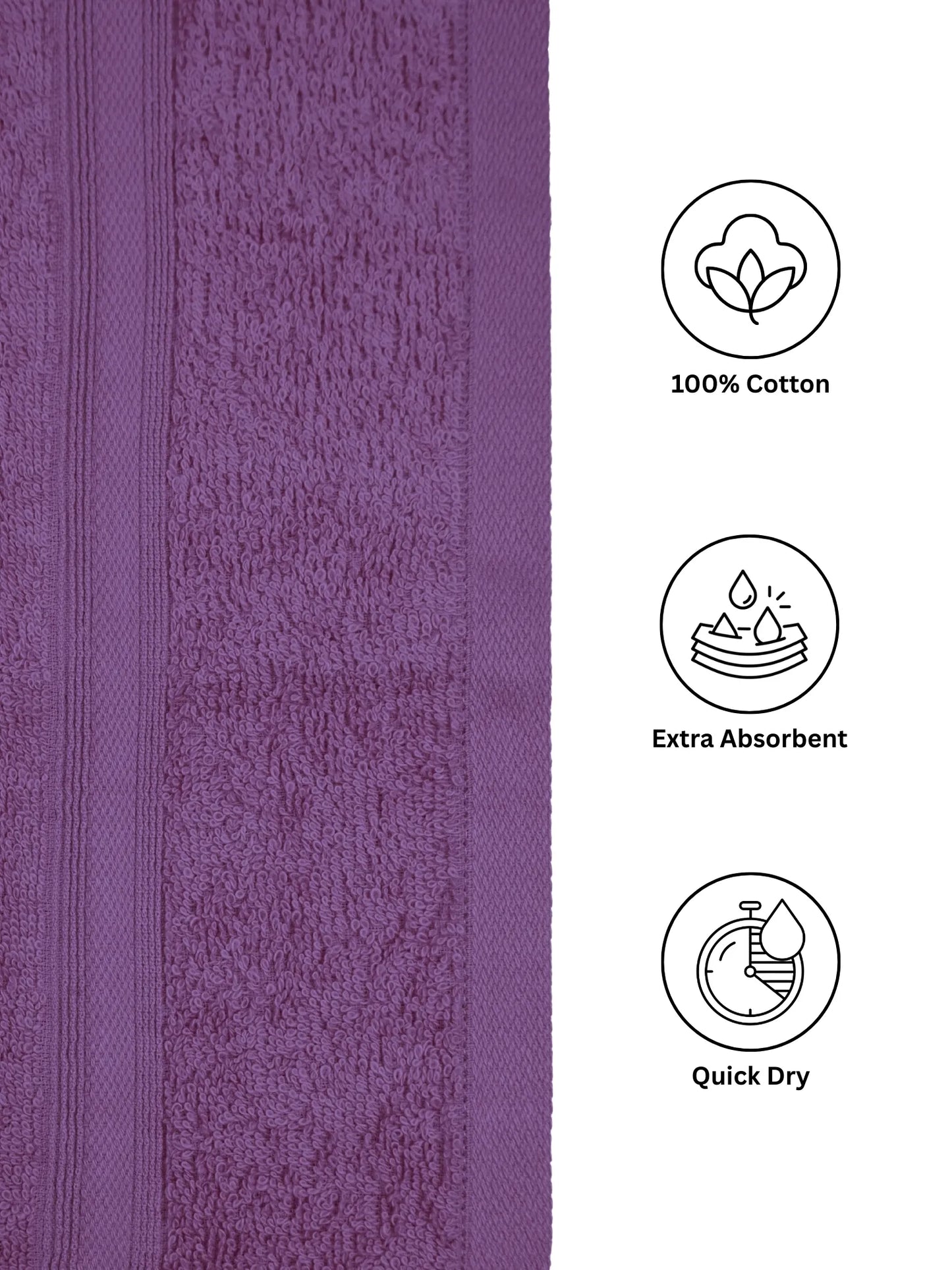 AtoZ Home Decor Home Essential 100% Cotton Hand Towels Pack of 2 (40x60 CM)