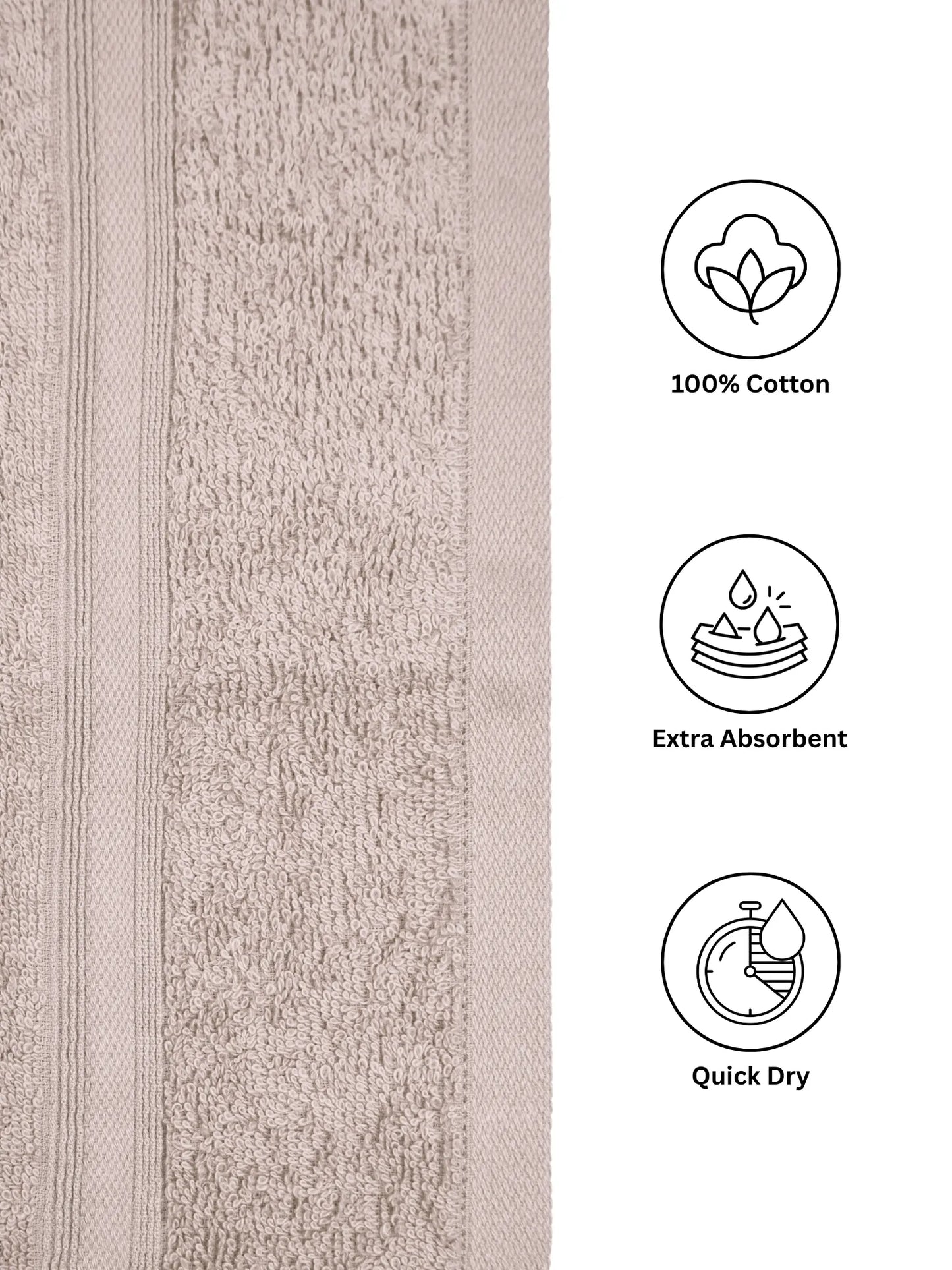 AtoZ Home Decor Home Essential 100% Cotton Hand Towels Pack of 2 (40x60 CM)
