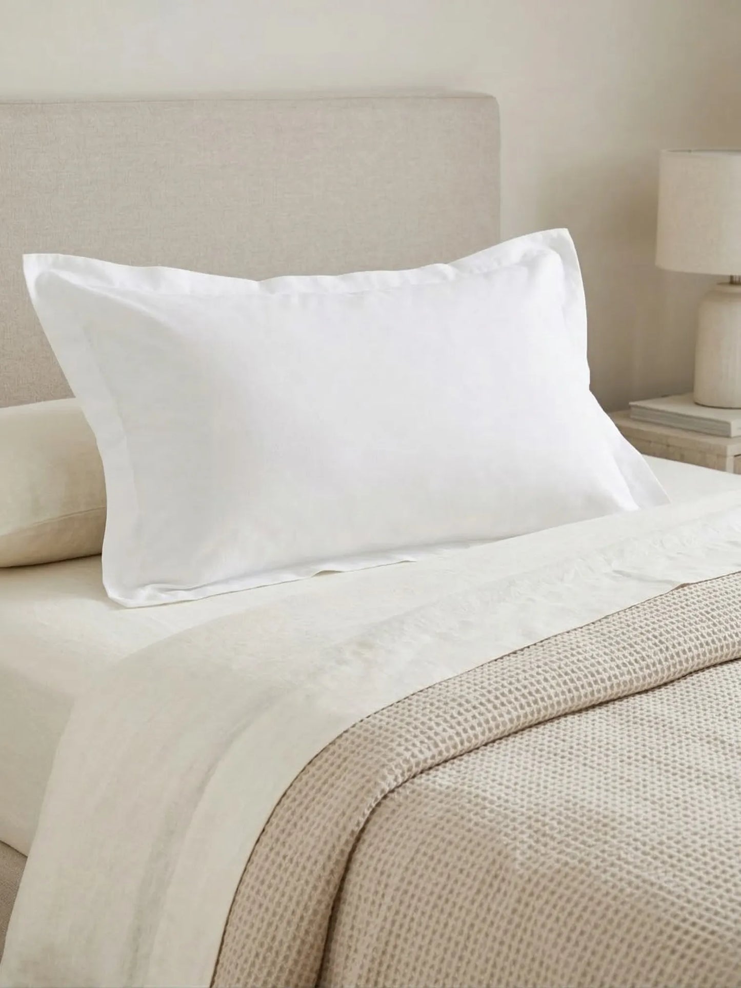 AtoZ Home Decor 100% Cotton Pillow Cover Flange Border (68 x 45 cm)