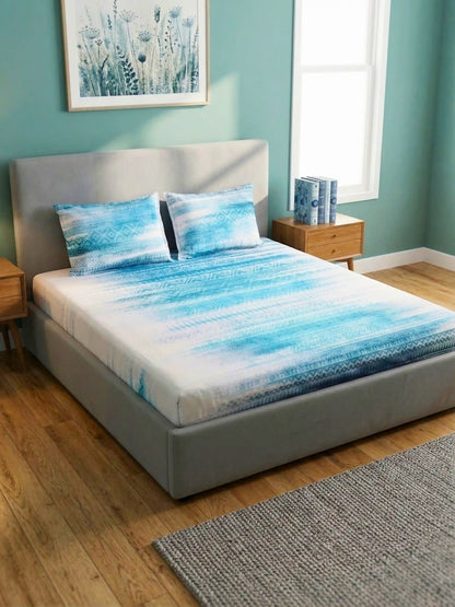 Essenze Digital Cotton Queen Size Bedsheet Set (300 TC)