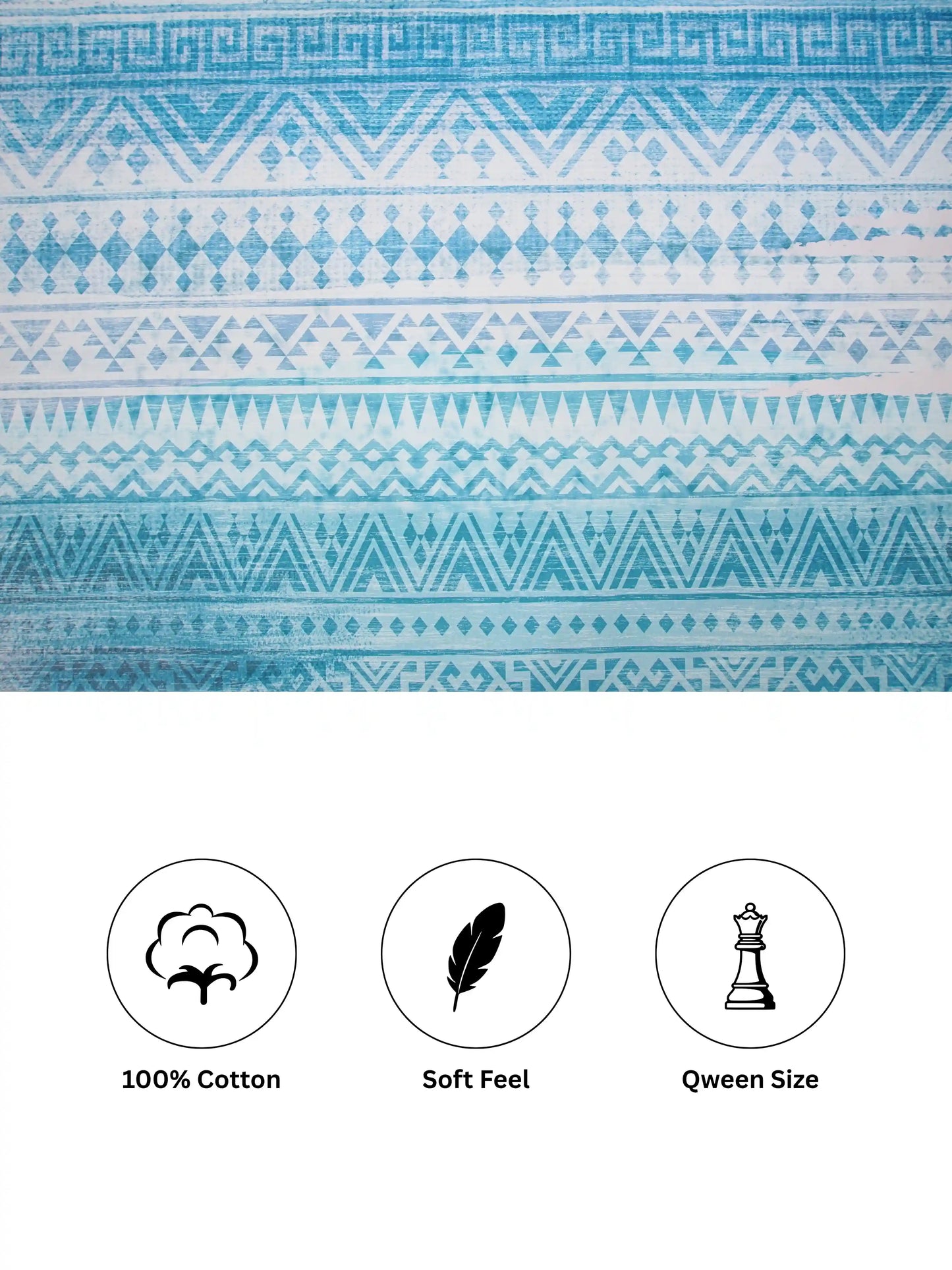 Essenze Digital Cotton Queen Size Bedsheet Set (300 TC)
