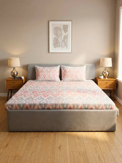 Essenze Digital Cotton Queen Size Bedsheet Set (300 TC)