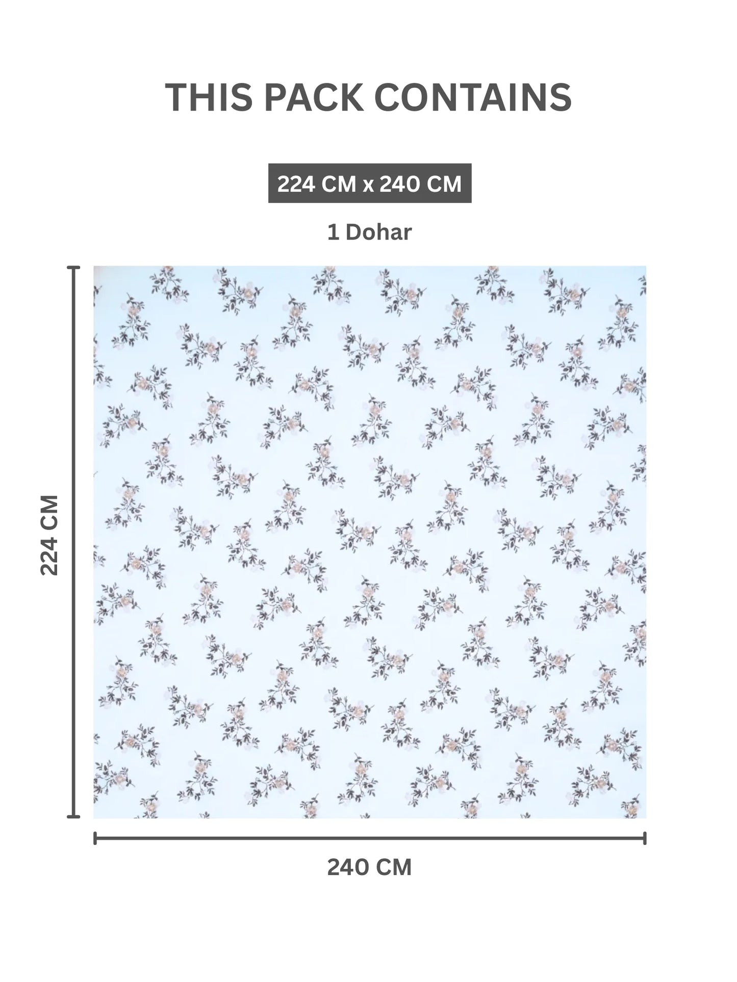 AtoZ Home Decor Royal Stripe Floral Reversible Cotton Double Dohar (224 x 240 cm)
