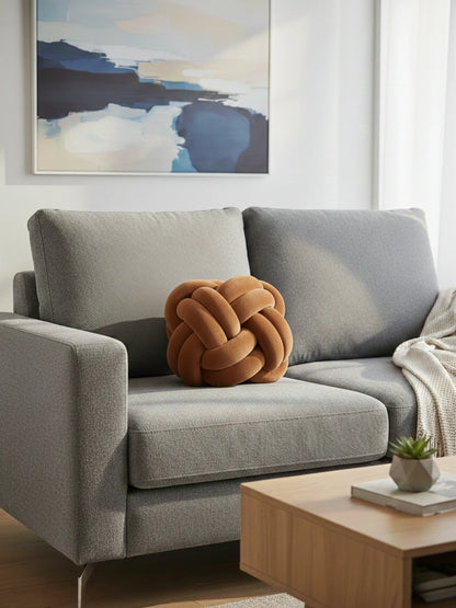 Atoz Home Decor Sphere Knotted Cushion Ball – Soft Decorative Round Pillow for Sofa & Bed