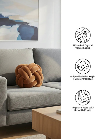 Atoz Home Decor Sphere Knotted Cushion Ball – Soft Decorative Round Pillow for Sofa & Bed