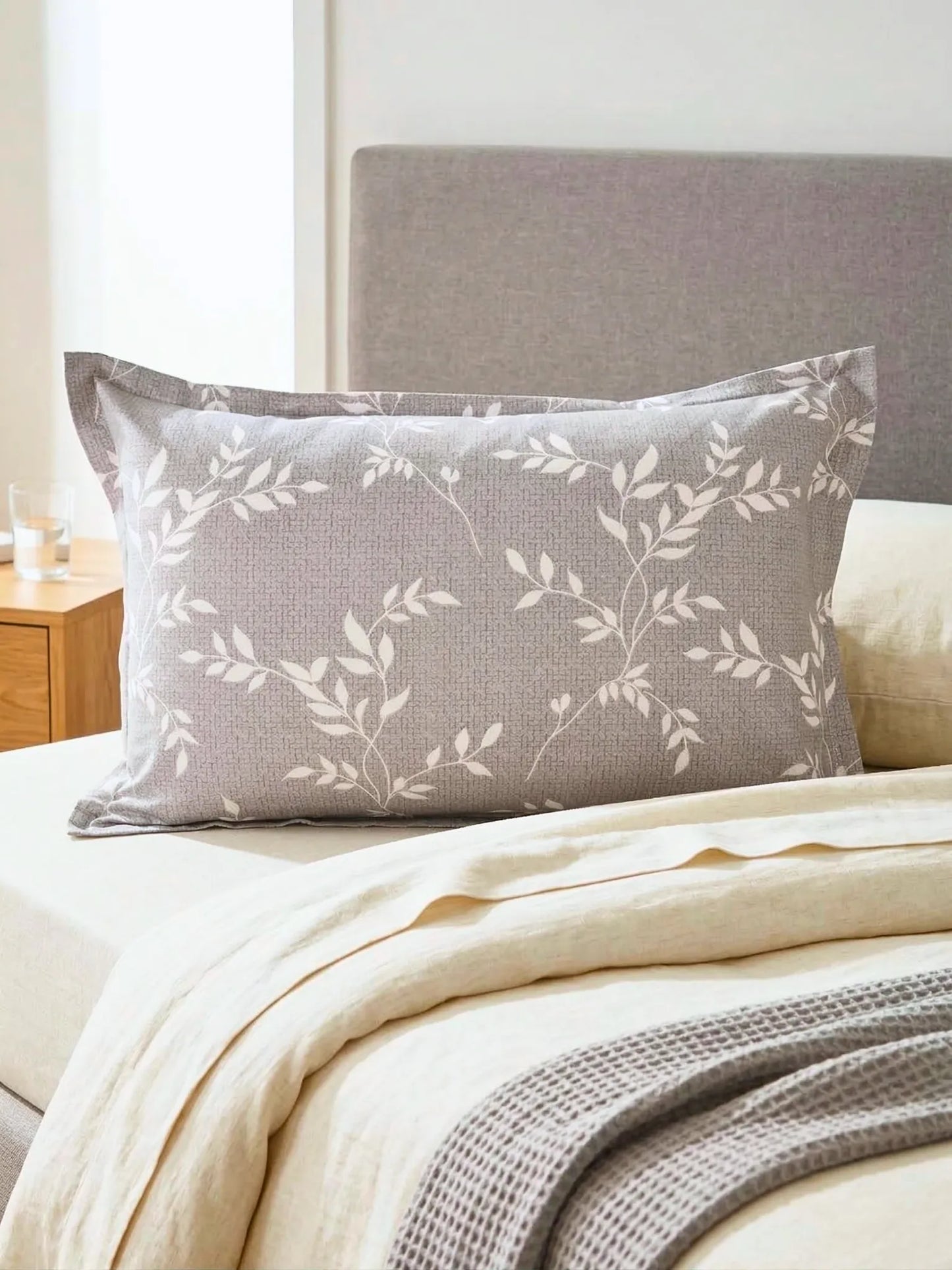 Atoz Home Decor Leaves Printed Cotton Pillow Covers (Set of 1 & 2)