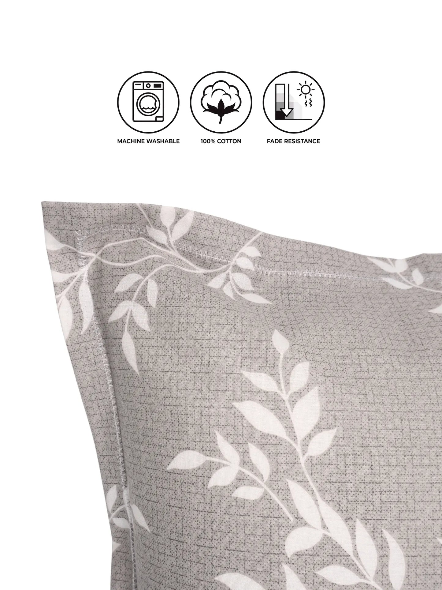 Atoz Home Decor Leaves Printed Cotton Pillow Covers (Set of 1 & 2)