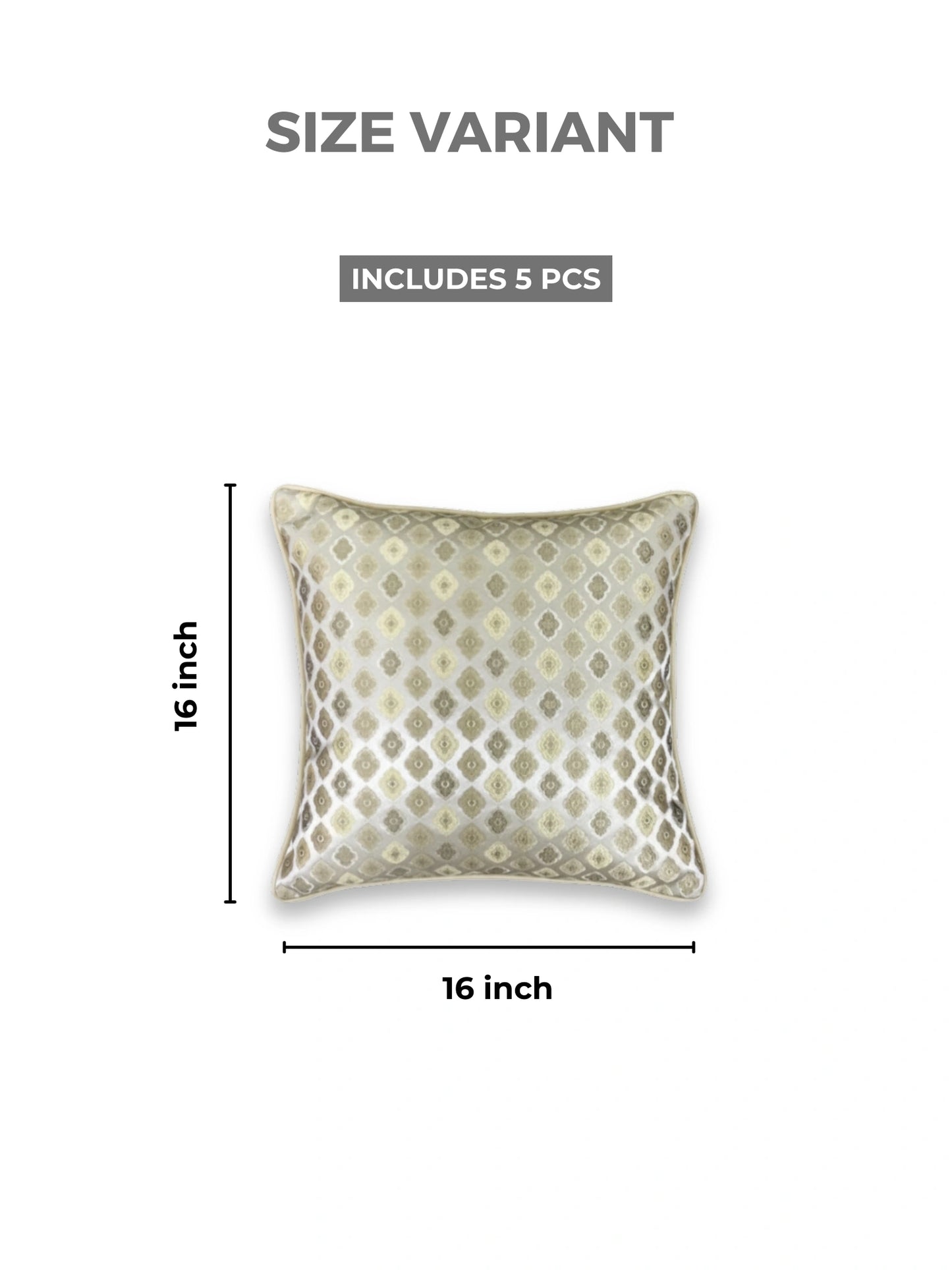 Printed Geometric Cushion Covers with Hidden Zipper (Set of 5)