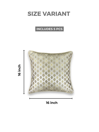 Printed Geometric Cushion Covers with Hidden Zipper (Set of 5)