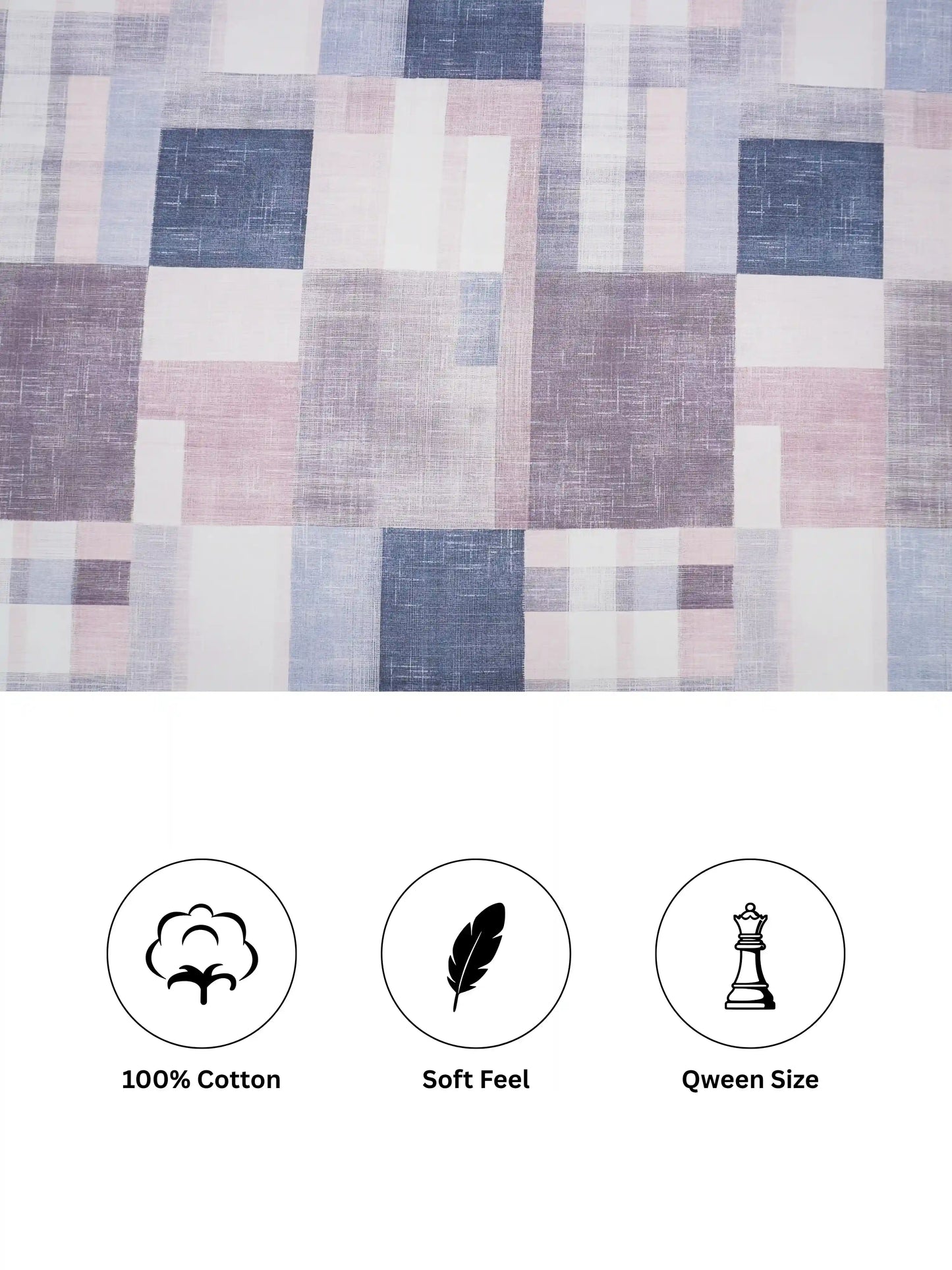 Essenze Digital Cotton Queen Size Bedsheet Set (300 TC)