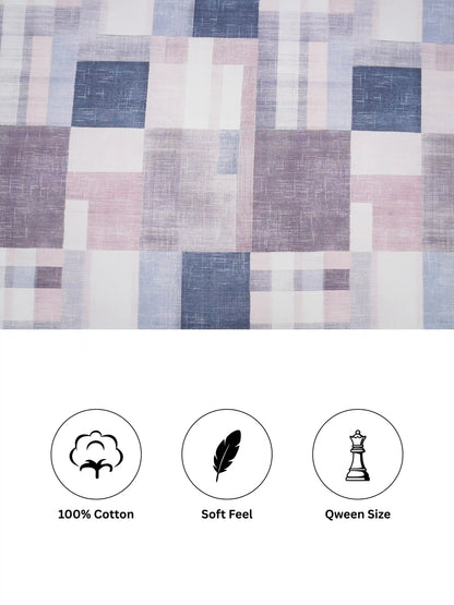 Essenze Digital Cotton Queen Size Bedsheet Set (300 TC)