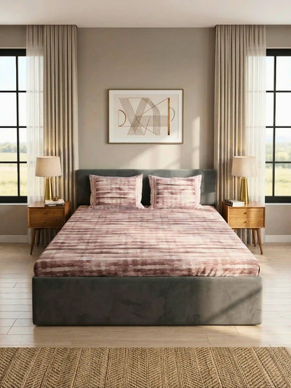 Essenze Digital Cotton Queen Size Bedsheet Set (300 TC)