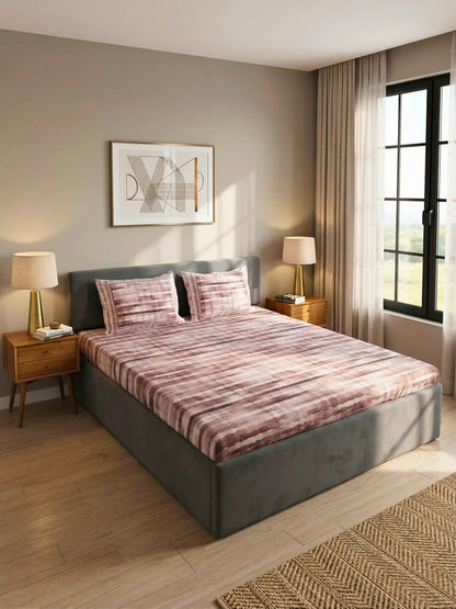 Essenze Digital Cotton Queen Size Bedsheet Set (300 TC)