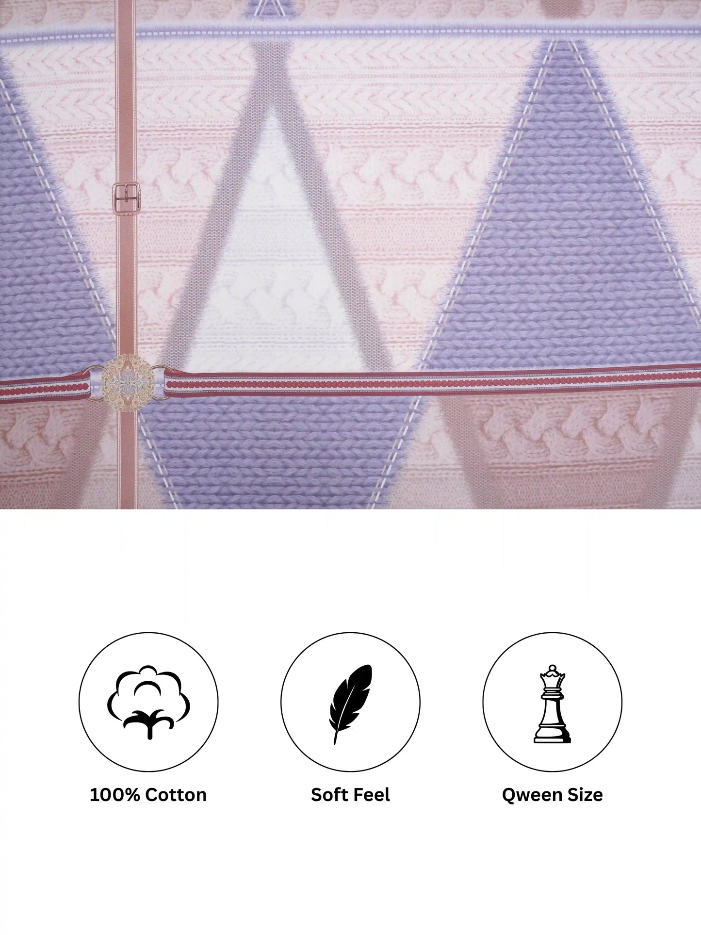 Essenze Digital Cotton Queen Size Bedsheet Set (300 TC)