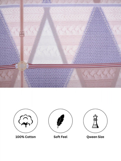 Essenze Digital Cotton Queen Size Bedsheet Set (300 TC)