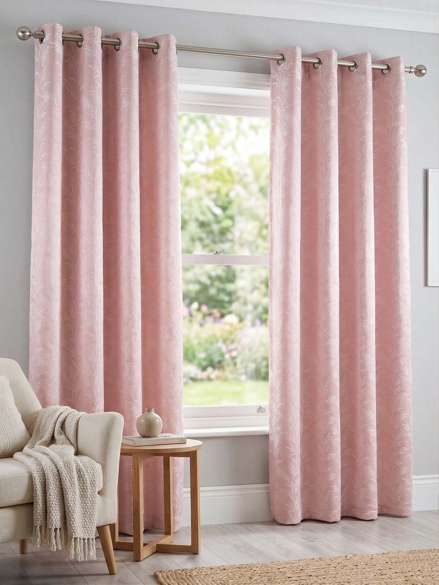 AtoZ Home Decor Jacquard Fern Printed Curtain (Multiple Sizes & Colors)