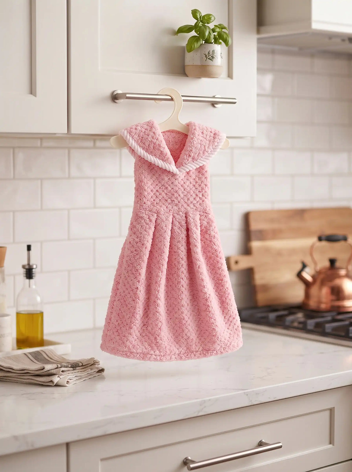 AtoZ Home Decor Cute Dress-Shaped Quick Dry Hand Towel for Kitchen & Bath | Pack of 1 or 2