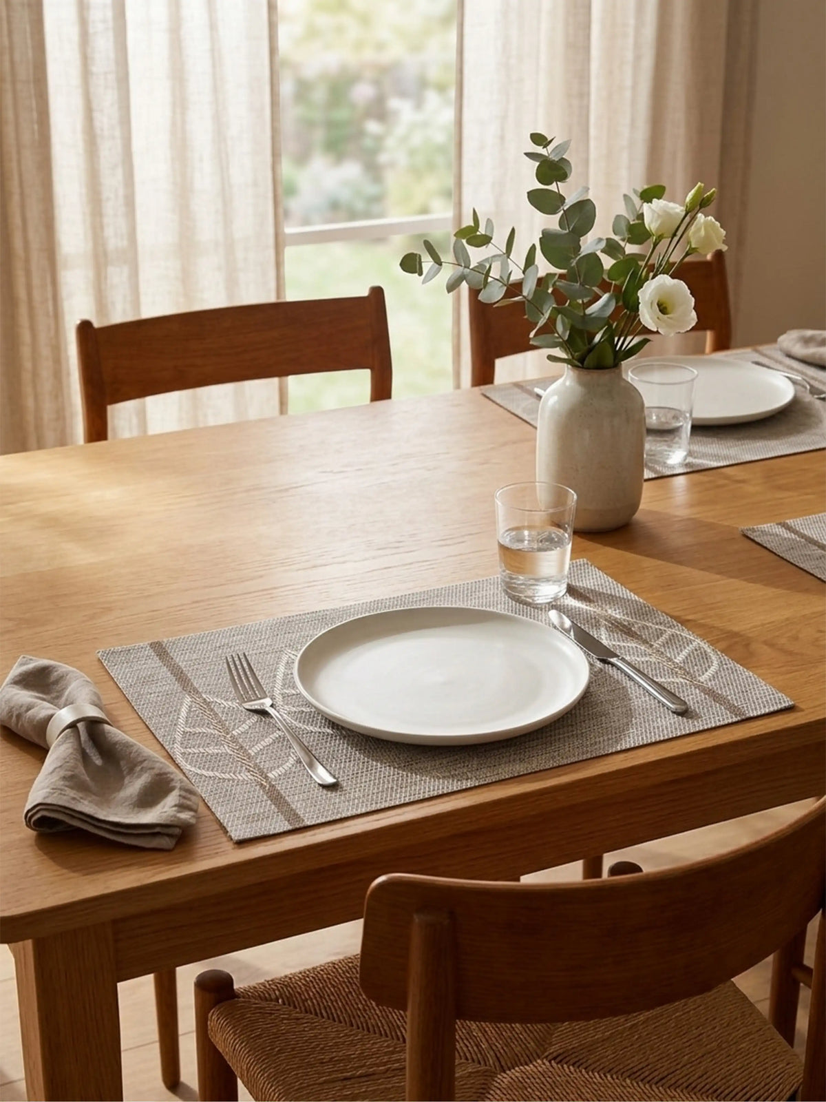 AtoZ Home Decor Modern Leaves PVC Placemats Set of 6