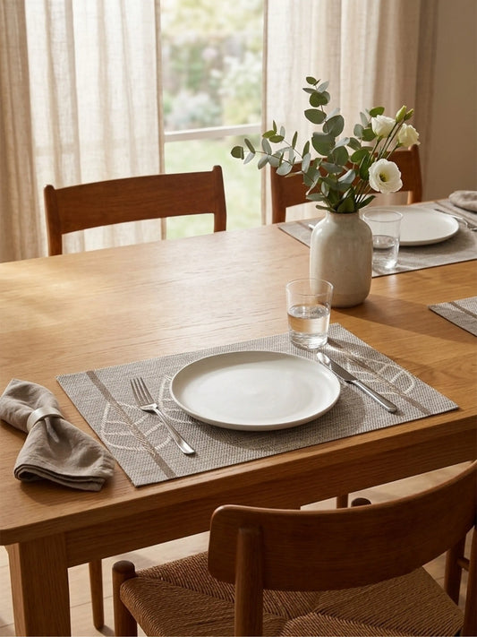 AtoZ Home Decor Modern Leaves PVC Placemats Set of 6