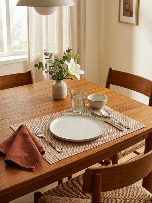 AtoZ Home Decor Basketweave PVC Dining Placemats Set of 6