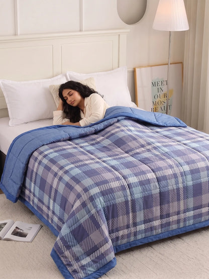 AC Comforter Soft Cotton Plaid Quilt Lightweight Blanket (220×240 cm)