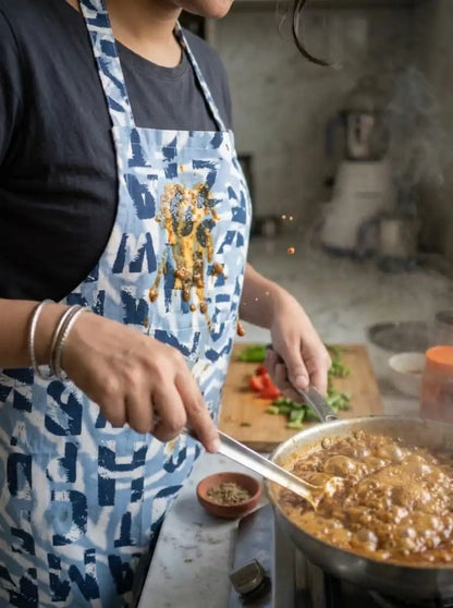 AtoZ Printed Kitchen Cooking Apron with Pocket & Waterproof Backing