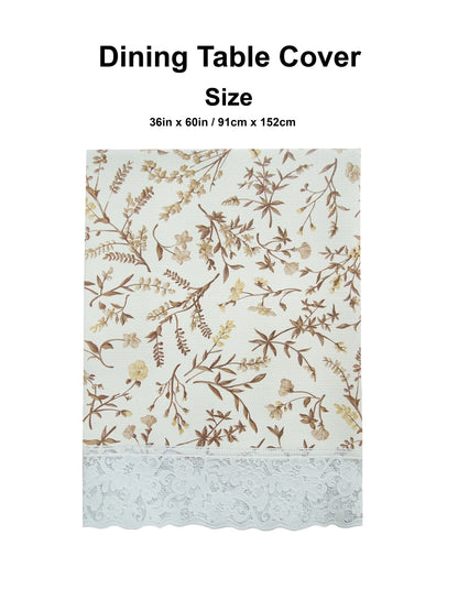 Freelance Tuscany Plastic Center Table Cover | Cream/Brown Floral 60x36"