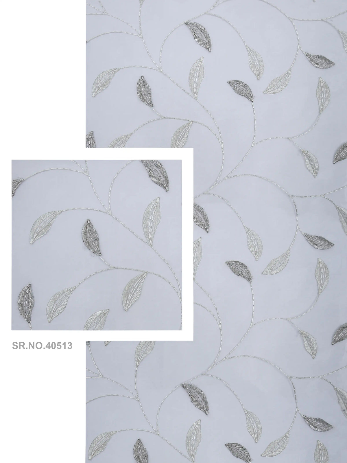 Evabella Embroidered Leaf Vine Sheer Grommet Curtains | 100% Polyester