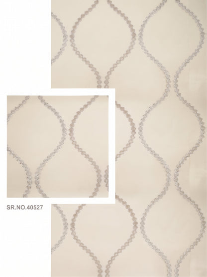 Evabella Embroidered Ogee Trellis Sheer Grommet Curtains | 100% Polyester