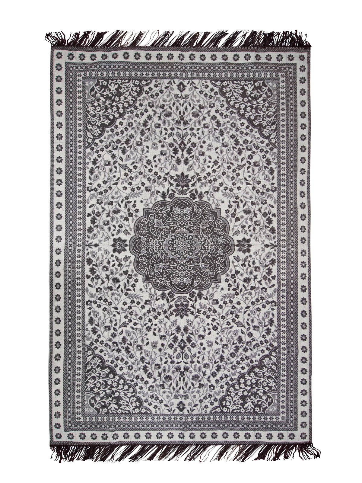 Premium Cotton Chenille Carpet for Living Room | 4.5x7 ft | Red, Blue & Brown