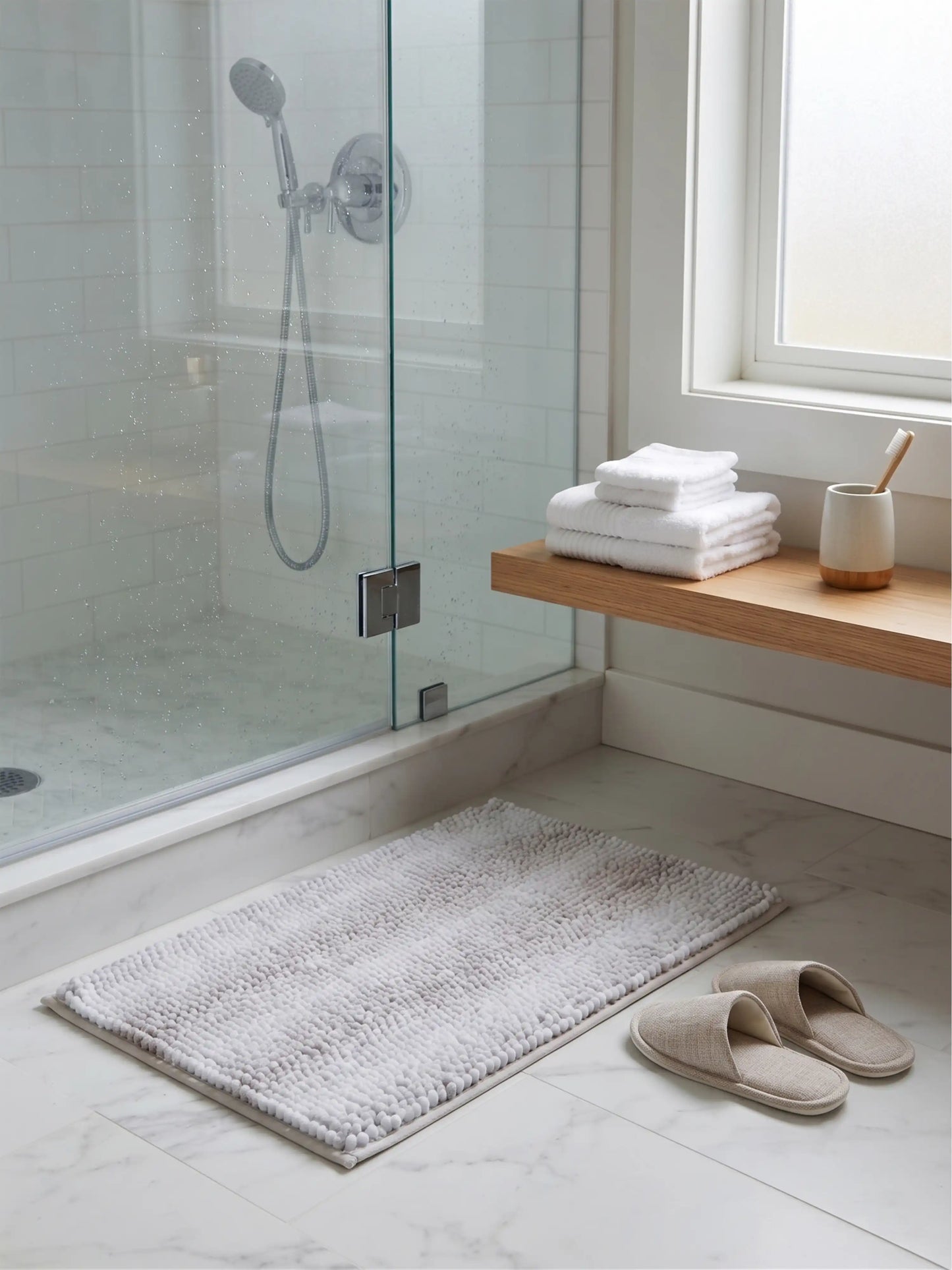Bubble Textured Bath Rug – Soft Tufted Bathroom Mat Anti-Skid