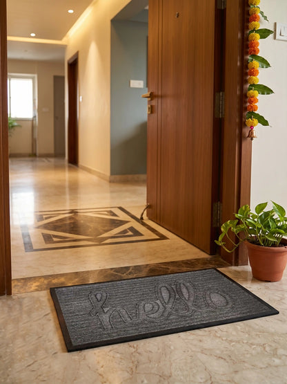 AtoZ Home Decor 'Hello' Ribbed Strips Doormat (Available in Multiple Sizes)