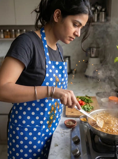 AtoZ Printed Kitchen Cooking Apron with Pocket & Waterproof Backing