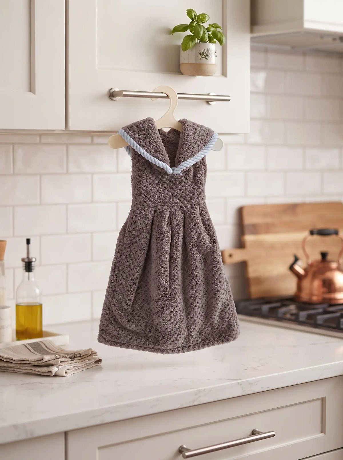 AtoZ Home Decor Cute Dress-Shaped Quick Dry Hand Towel for Kitchen & Bath | Pack of 1 or 2