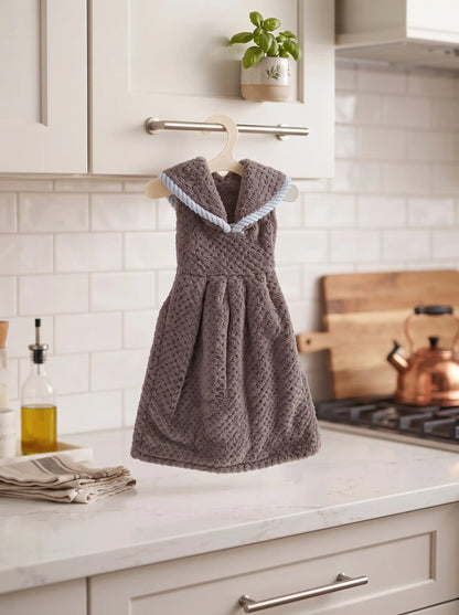 AtoZ Home Decor Cute Dress-Shaped Quick Dry Hand Towel for Kitchen & Bath | Pack of 1 or 2