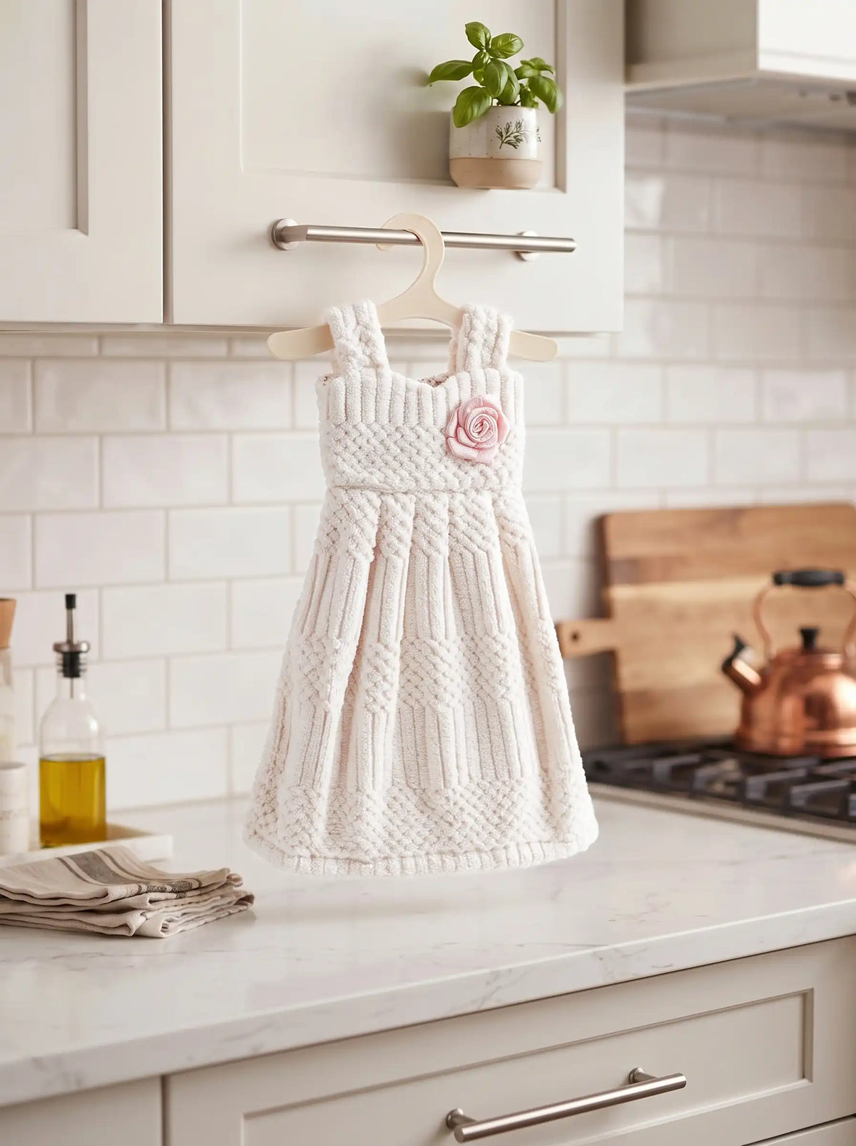AtoZ Home Decor Cute Dress-Shaped Quick Dry Hand Towel for Kitchen & Bath | Pack of 1 or 2