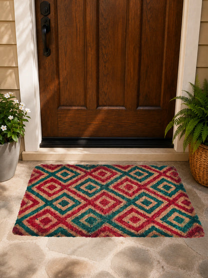 AtoZ Home Decor Geometric Diamond Coir Doormat (75x45 cm)