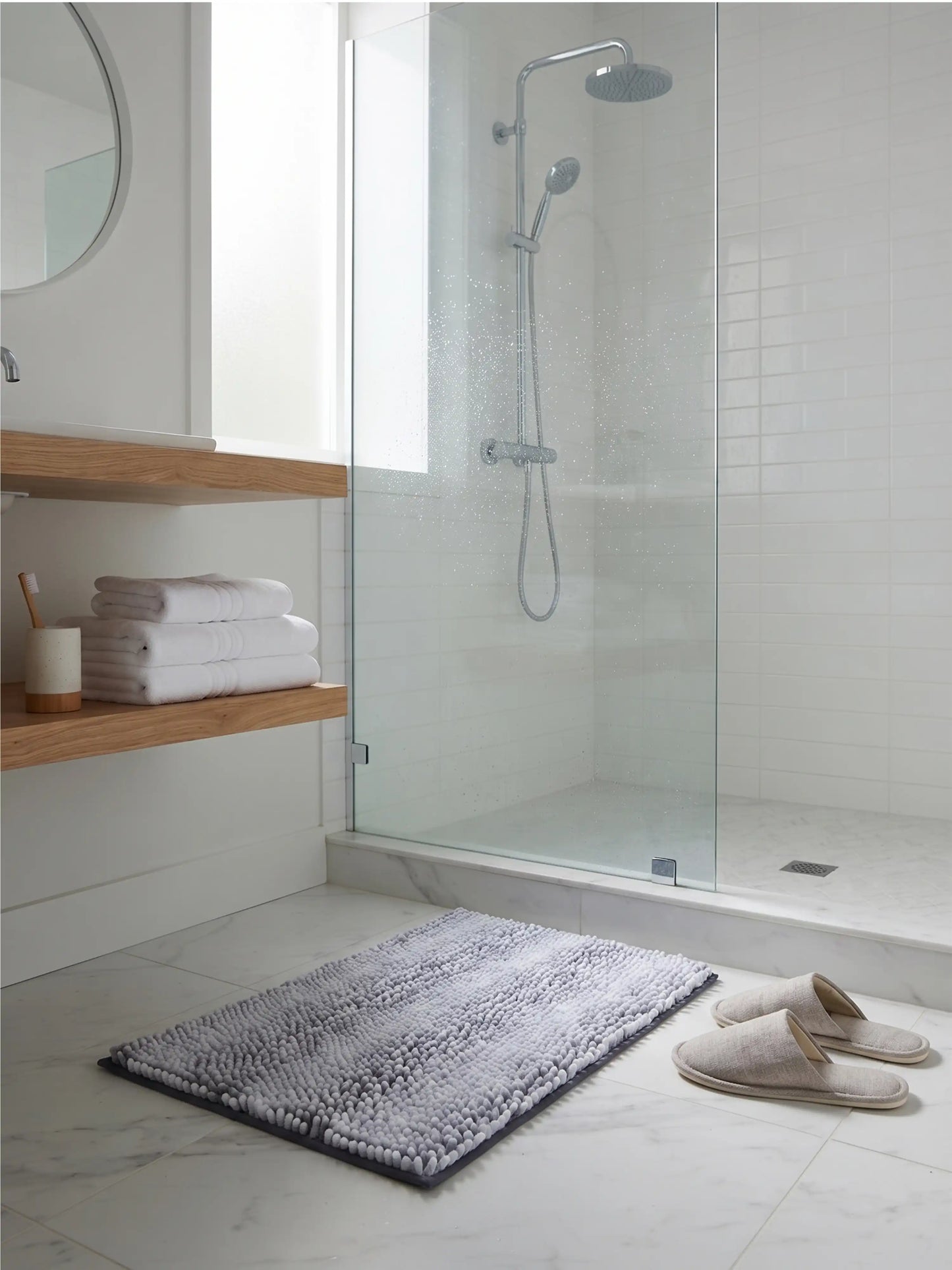 Bubble Textured Bath Rug – Soft Tufted Bathroom Mat Anti-Skid