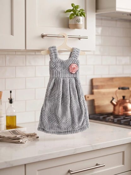 AtoZ Home Decor Cute Dress-Shaped Quick Dry Hand Towel for Kitchen & Bath | Pack of 1 or 2