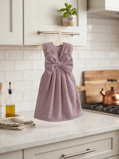 AtoZ Home Decor Cute Dress-Shaped Quick Dry Hand Towel for Kitchen & Bath | Pack of 1 or 2