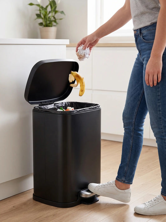 Eco-Friendly Step Trash Bin with Fingerprint-Resistant Finish