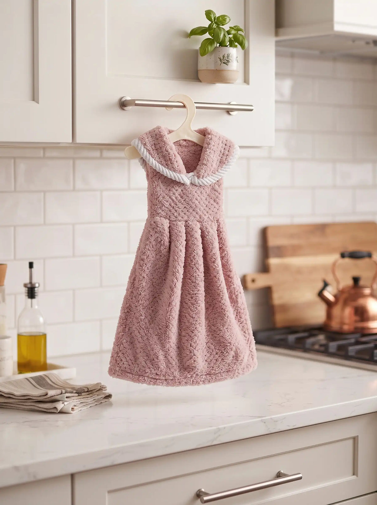 AtoZ Home Decor Cute Dress-Shaped Quick Dry Hand Towel for Kitchen & Bath | Pack of 1 or 2