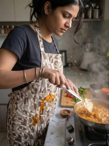 AtoZ Printed Kitchen Cooking Apron with Pocket & Waterproof Backing
